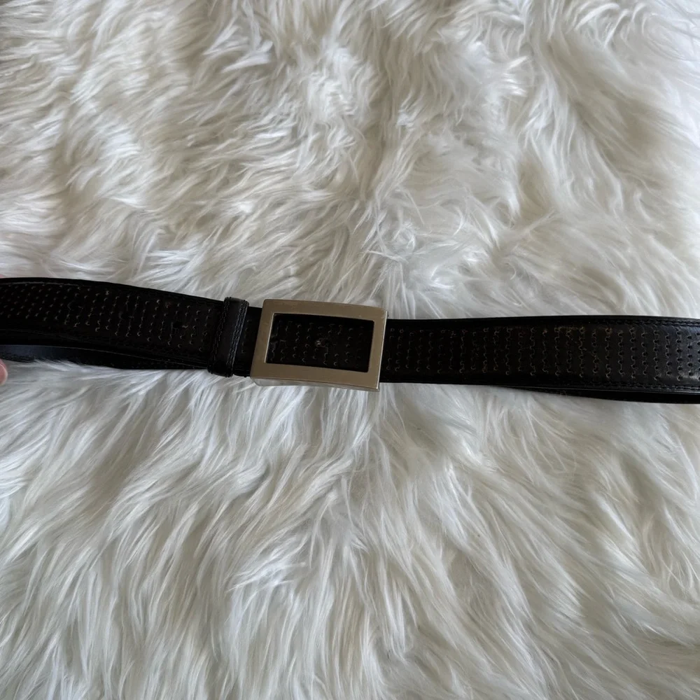 PGA Tour | Men’s Black Leather Belt Size 36 with Decorative Holes